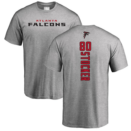 Atlanta Falcons Men Ash Luke Stocker Backer NFL Football #80 T Shirt